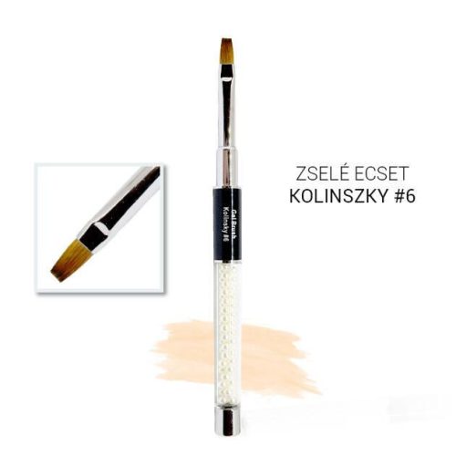 #6-os lapos Kolinsky zselé fekete ékszerecset