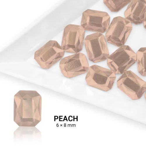 Formakő téglalap alakú - 6x8mm - Peach 20db